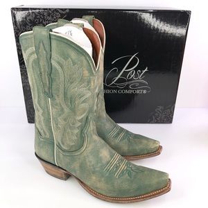 Dan Post Women’s Turquoise Laney Snip Leather Boots Size 9M
